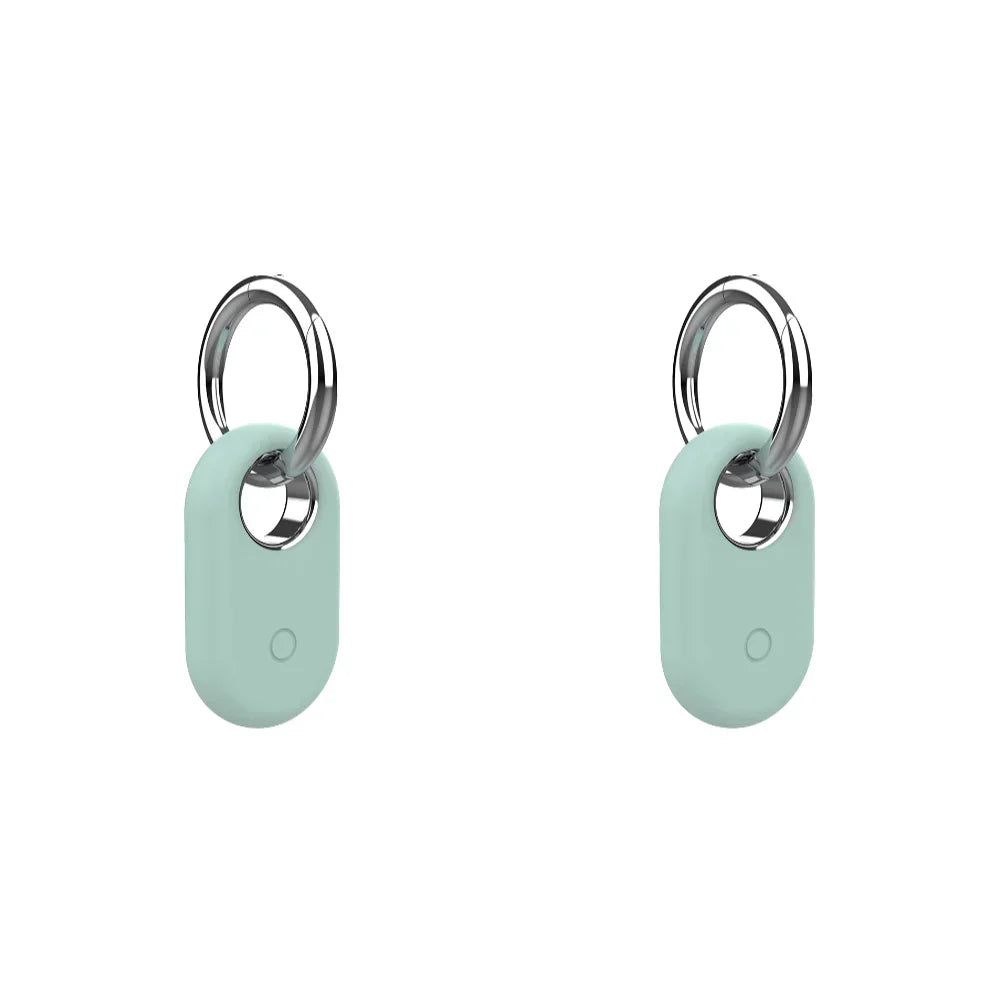 For Samsung Galaxy SmartTag 2 Locator Tracker Case Keychain Anti-Scratch Protective Skin Cover For Smart Tag Tracker Holder Qme 2PCS Green