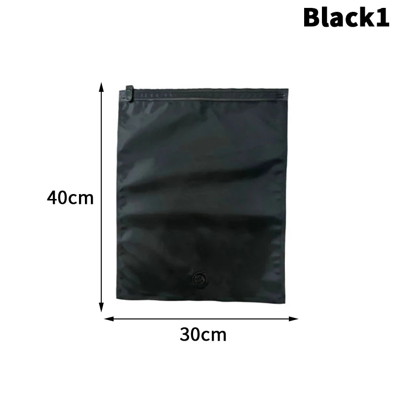 Reusable Hand Roll Vacuum Bags For Travel Waterproof Vacuum Compression Bag Luggage Vacuum Wardrobe Clothing Storage Bag Qme blackS