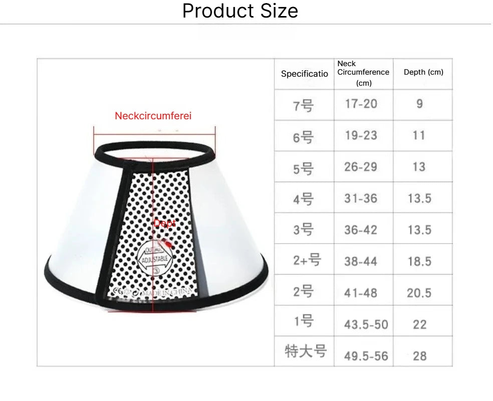 A Pet Anti-bite Collar Cat Wound Healing Cone Neck Protection Cover Circle for Kitten Puppy Dog Post-operative Care Qme