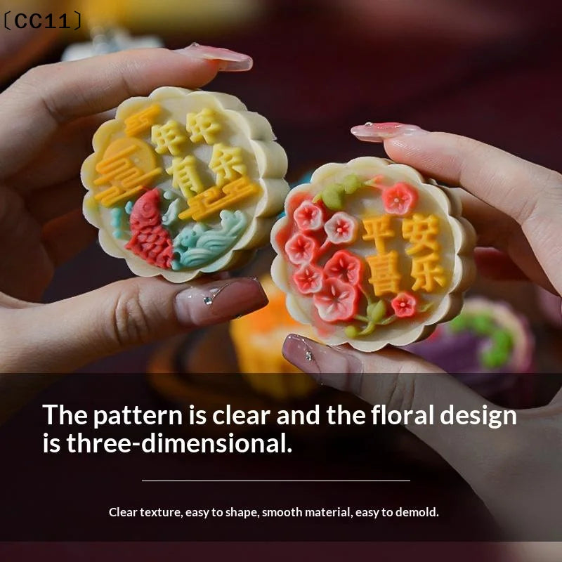 Mooncake Mold Plastic Hand Press Pastry Mung Bean Cake Model Qme