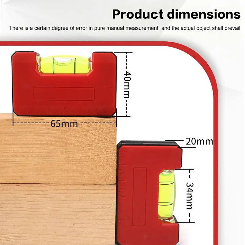Mini Pocket Level Magnetic Horizontal Leveler Woodworking Portable Qme one size