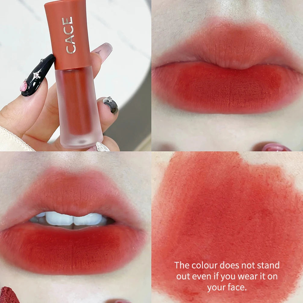 Sexy Red Lipstick Lip Gloss Makeup Waterproof Velvet Non-stick Cup 6 Colors Lip Tint Matte Long Lasting Liquid Lipstick Cosmetic Qme 04