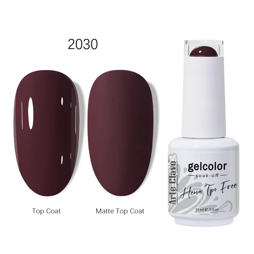 Arte Clavo HEMA TPO Coffee Brown Gel Nail Polish Winter Semipermanent Qme 2030