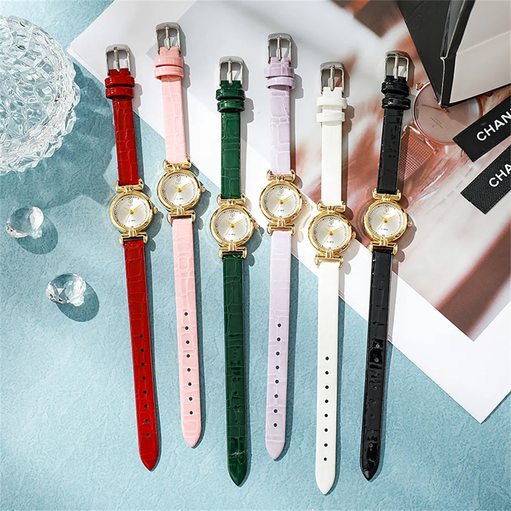 Women's Watch Roman Needle Scale Watch Women's Design Fashion Round Watch Quartz Retro Quartz Watch Qme