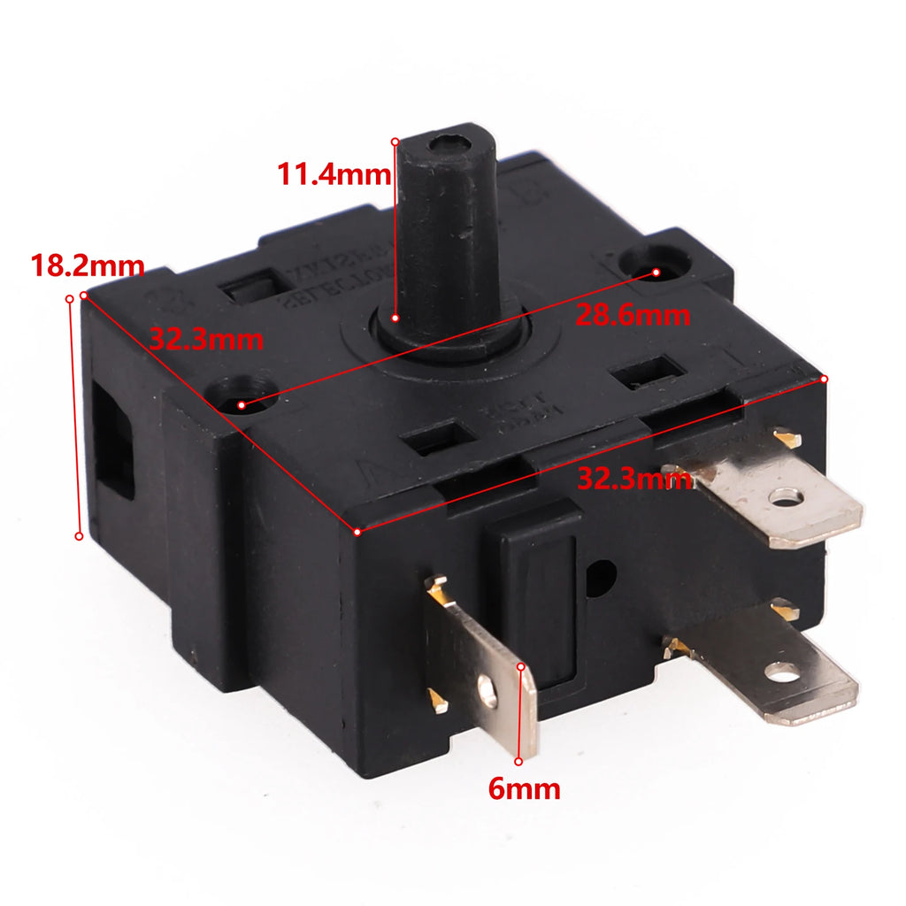 AC 250V 16A Rotary Switch Selector Electric Radiators Supporting Both Qme