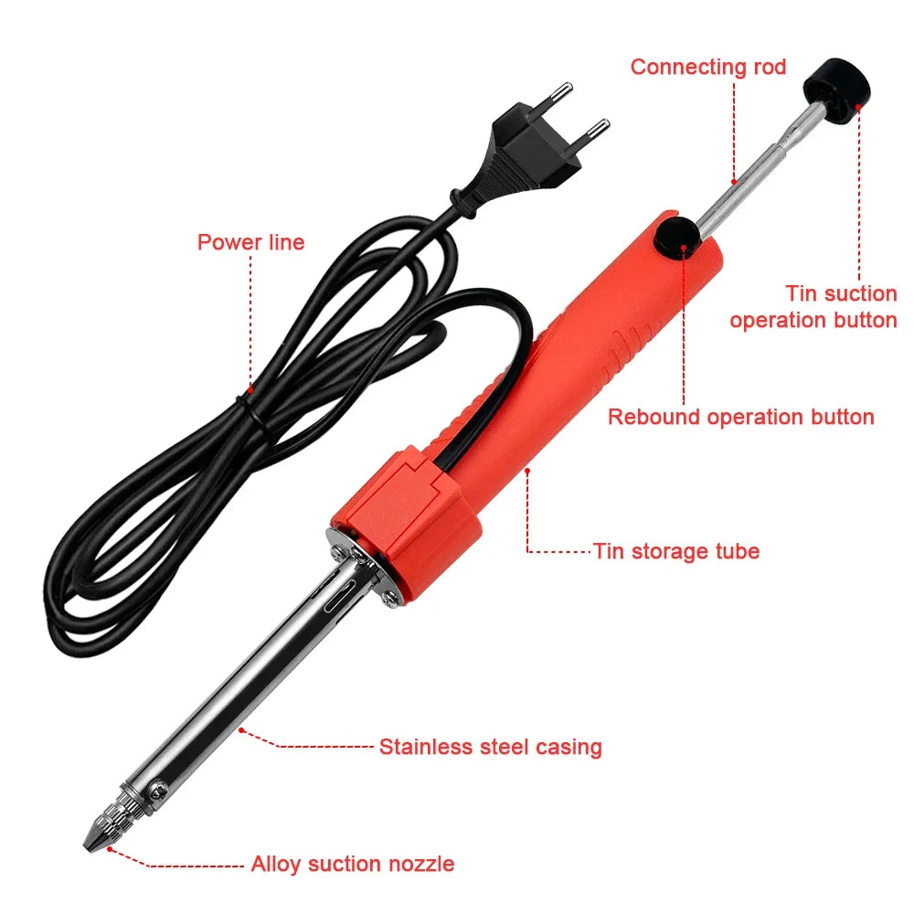 30W Electric Heating Desoldering Pumps Tin Suction Removal Device Qme