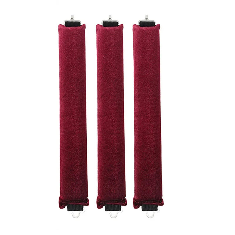 Heatless Hair Curlers Curling Rod Headband No Heat Lazy Curls Hook Qme Wine red-3pcs