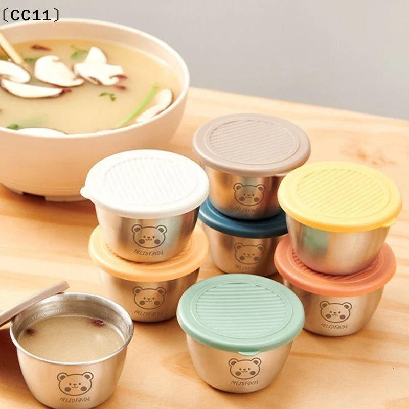 Barbecue Dipping Cup Stainless Steel Sauce Portable Seasoning Dish Qme