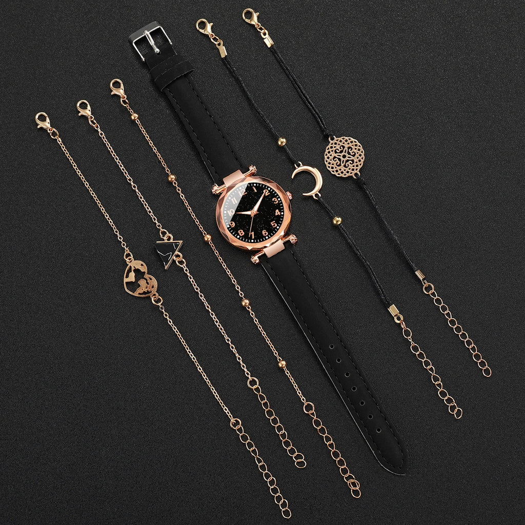 Leisure frosted digital belt women's watch starry night light girl's watch plastic case quartz watch Qme