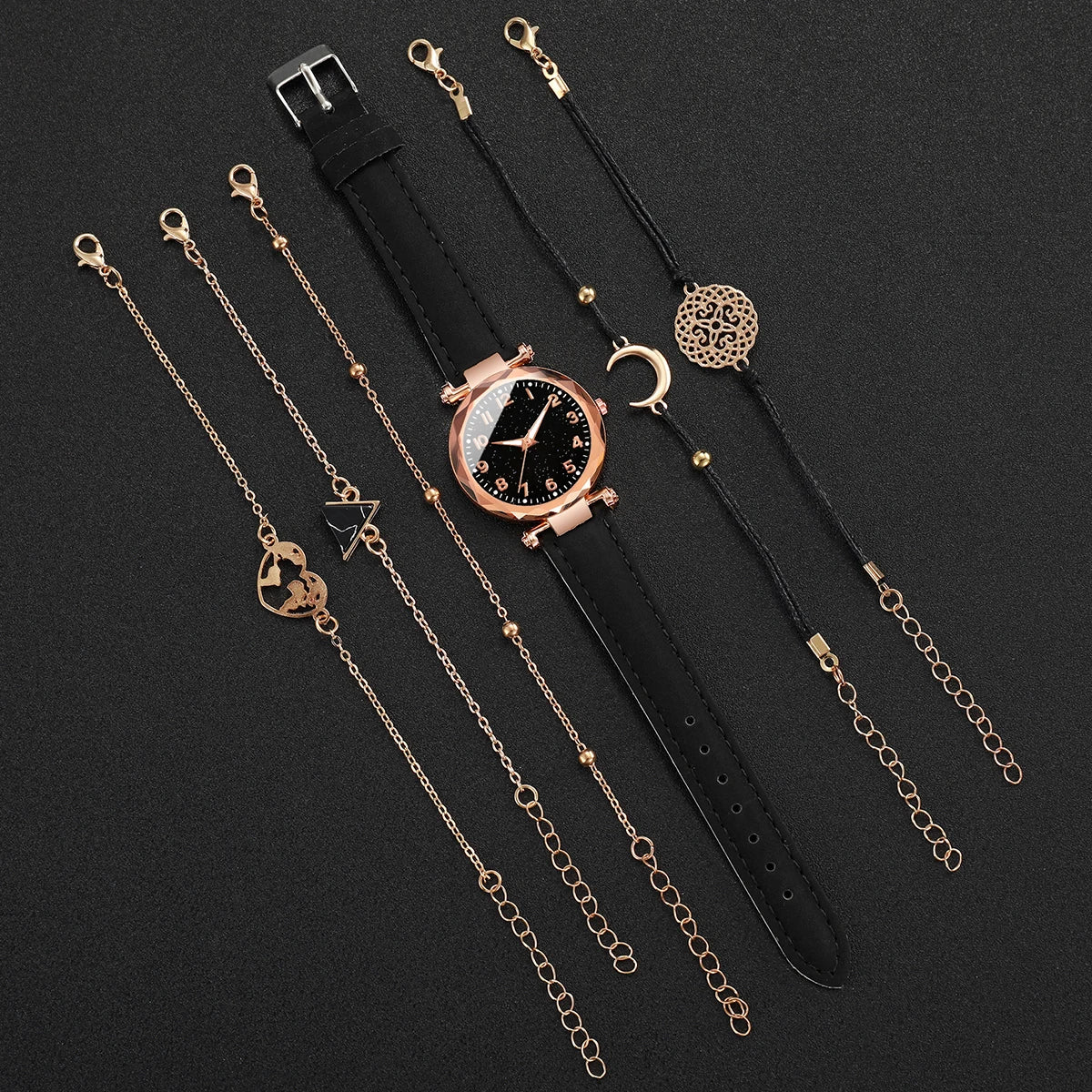 Leisure frosted digital belt women's watch starry night light girl's watch plastic case quartz watch Qme