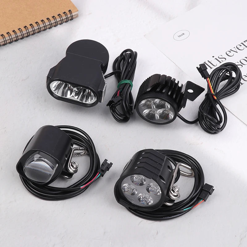 36-72V Electric Bicycle Light Horn 12W LED Scooter Front Waterproof Qme