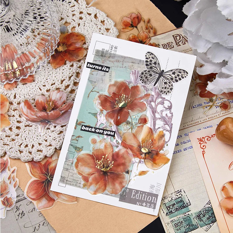 20 pieces/pack of decal stickers PET collage art scrapbook DIY scrapbook decorative supplies creative aesthetic stickers Qme