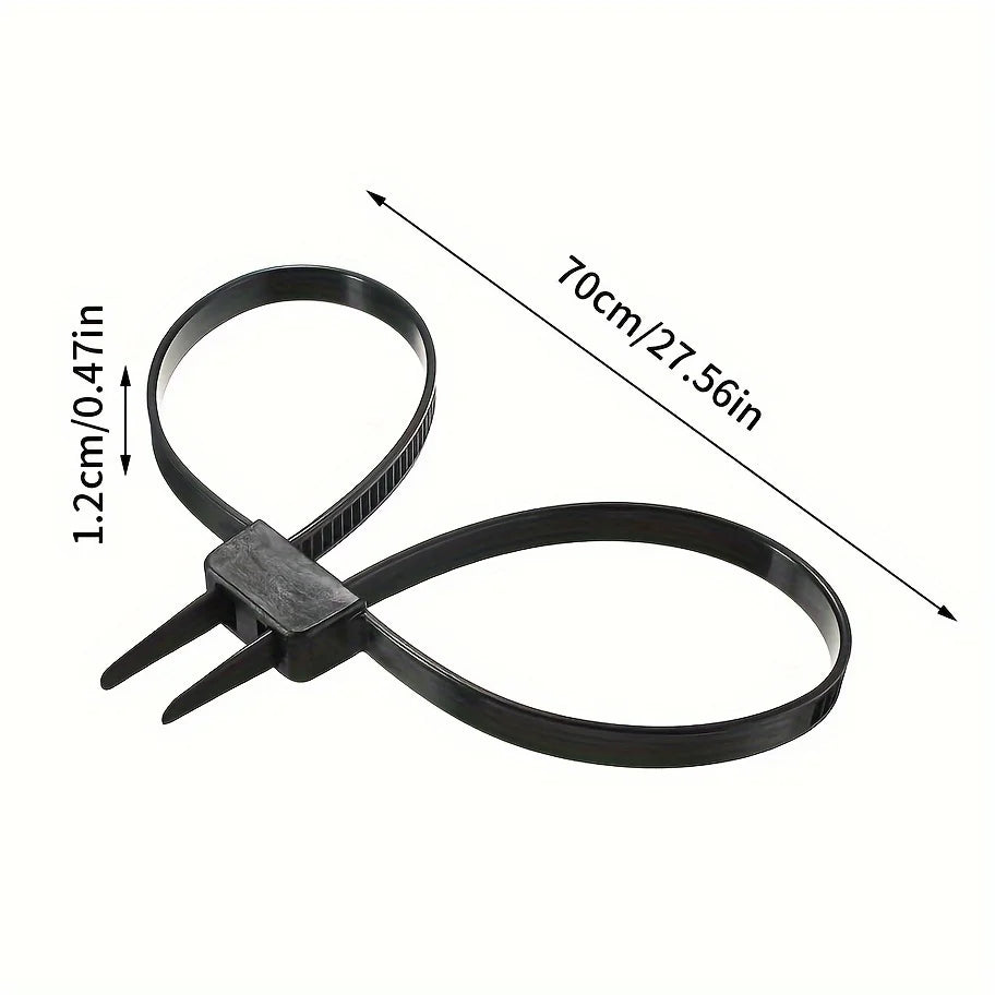 Durable Black Nylon Zipper Tie Handcuffs - UV, Anti-Slip Design for Secure Item Fastening in Various Applications Qme