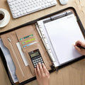 Zipper Binder Laptop Sleeve PU Leather Multi-function Organizer Qme Default Title