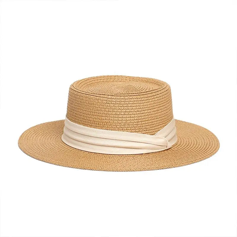 High-quality Wide-brimmed Panama Straw Hat Beach Trips Summer Sun Qme A one size