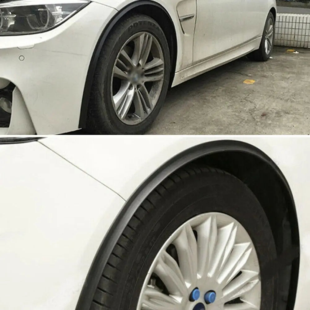 Car Splash Guard Fender Flare Extension Wheel Eyebrow Moulding Trim Wheel Arch Strip Extenders Scratch-proof Qme
