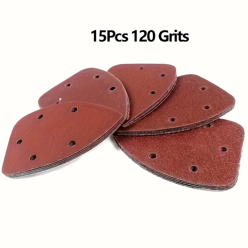 15/30Pcs mouse detail sander sandpaper sander replacement pad for 140mm mouse sander sander sheet assortment Qme 15PCS 120Grits