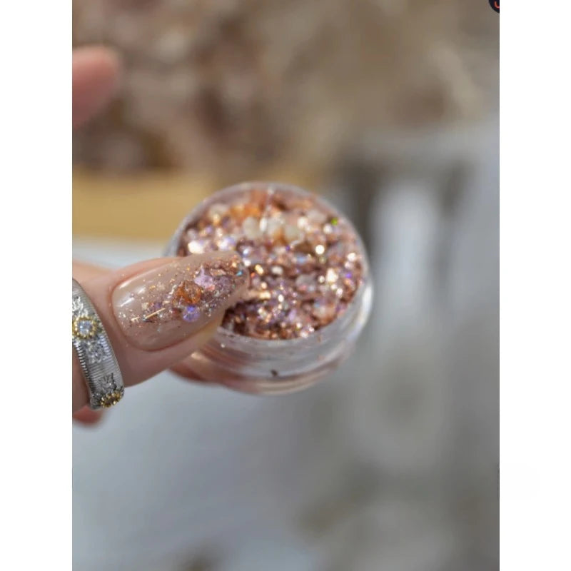 Colorful Nail Powder Platinum Foil Decoration Rhinestone Accessories Qme