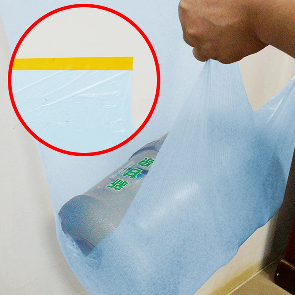 5 Rolls Masking Film for Painting Pre-Taped Drop Cloth PE Film Automotive Paint Coverage Sheet for Kitchen Fume Furniture Dust Qme