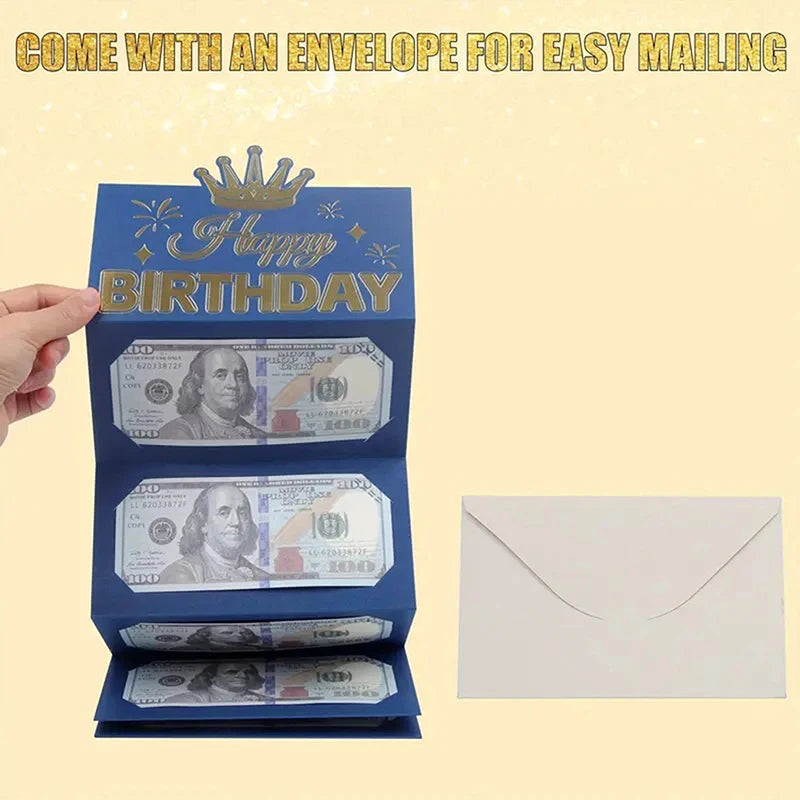 Birthday Money Envelope Folding Greeting Card Cash Holder Youngsters Qme
