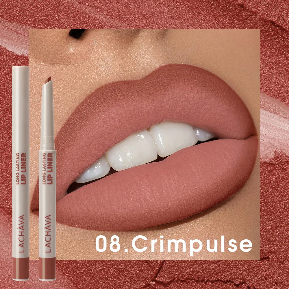 Matte Lip Liner Pen Long-lasting Water Sweat Resistant Twisted Design Qme 08