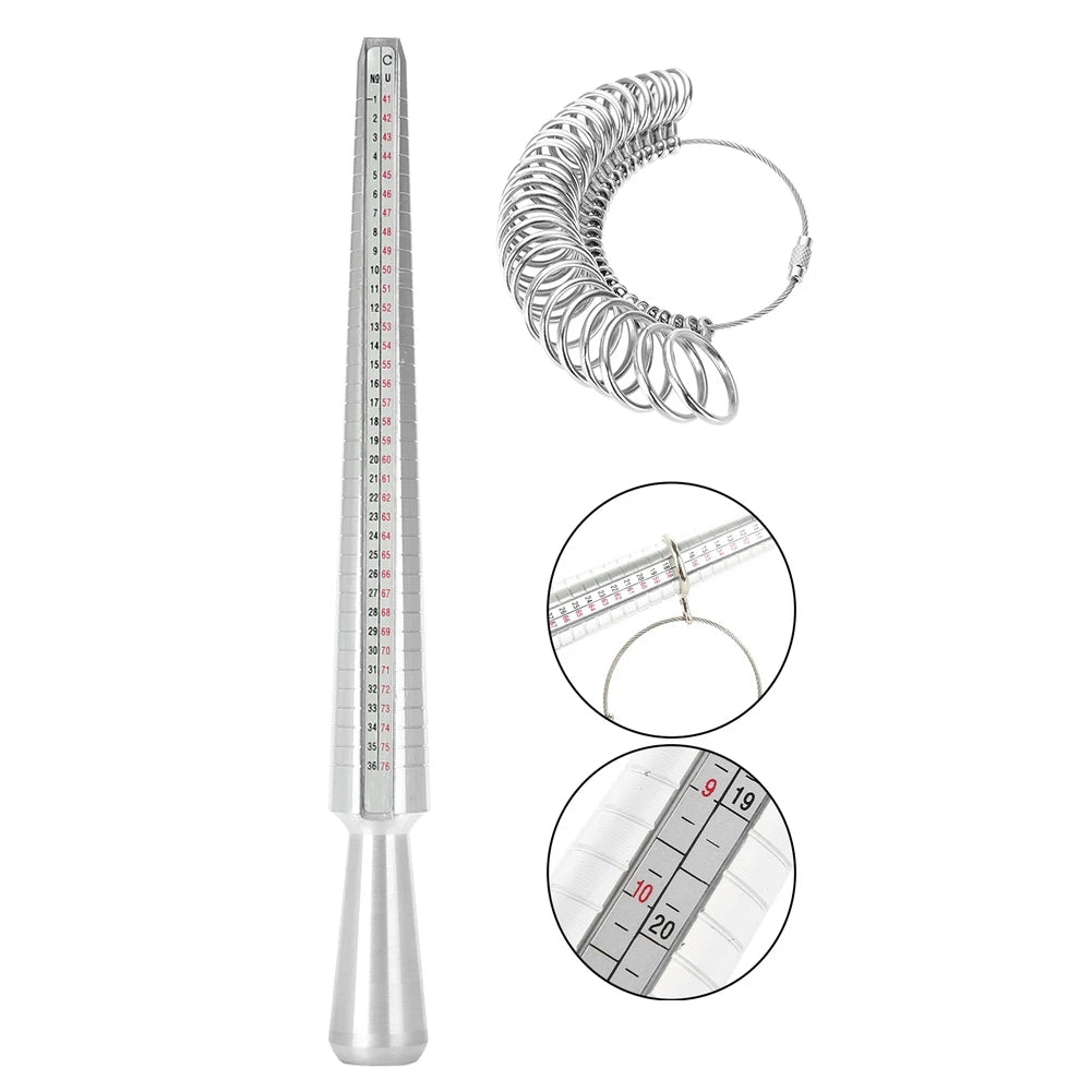 Finger Gauge Finger Sizer Finger Measure Tool UK Size Mandrel Stick Finger Gauge Sizer Jewelry Measuring Tool Set Qme