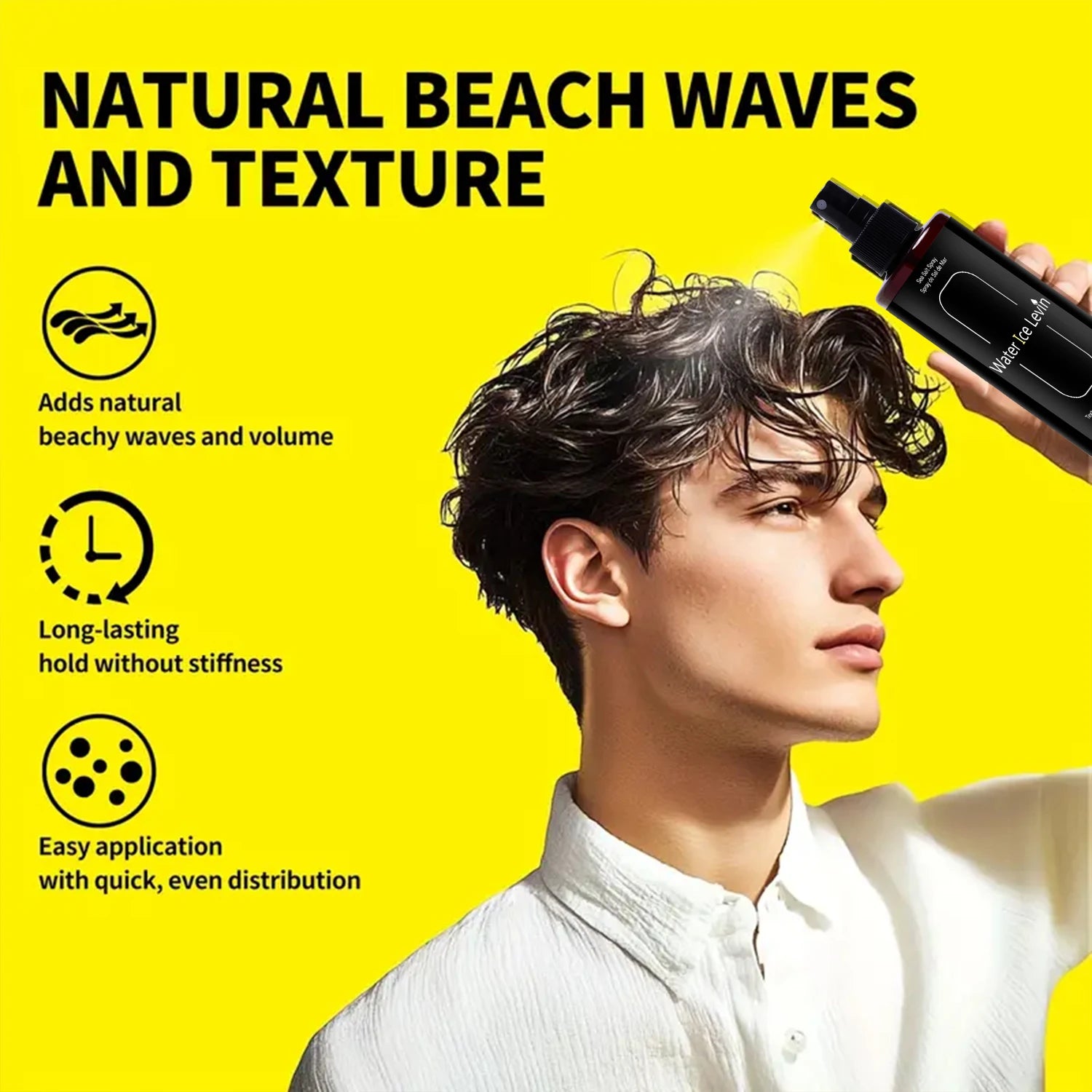 Beach Wave Spray: Volumizing Texturizer with Kelp & Magnesium Sulfate for Healthier, Natural-Looking Hair. Qme