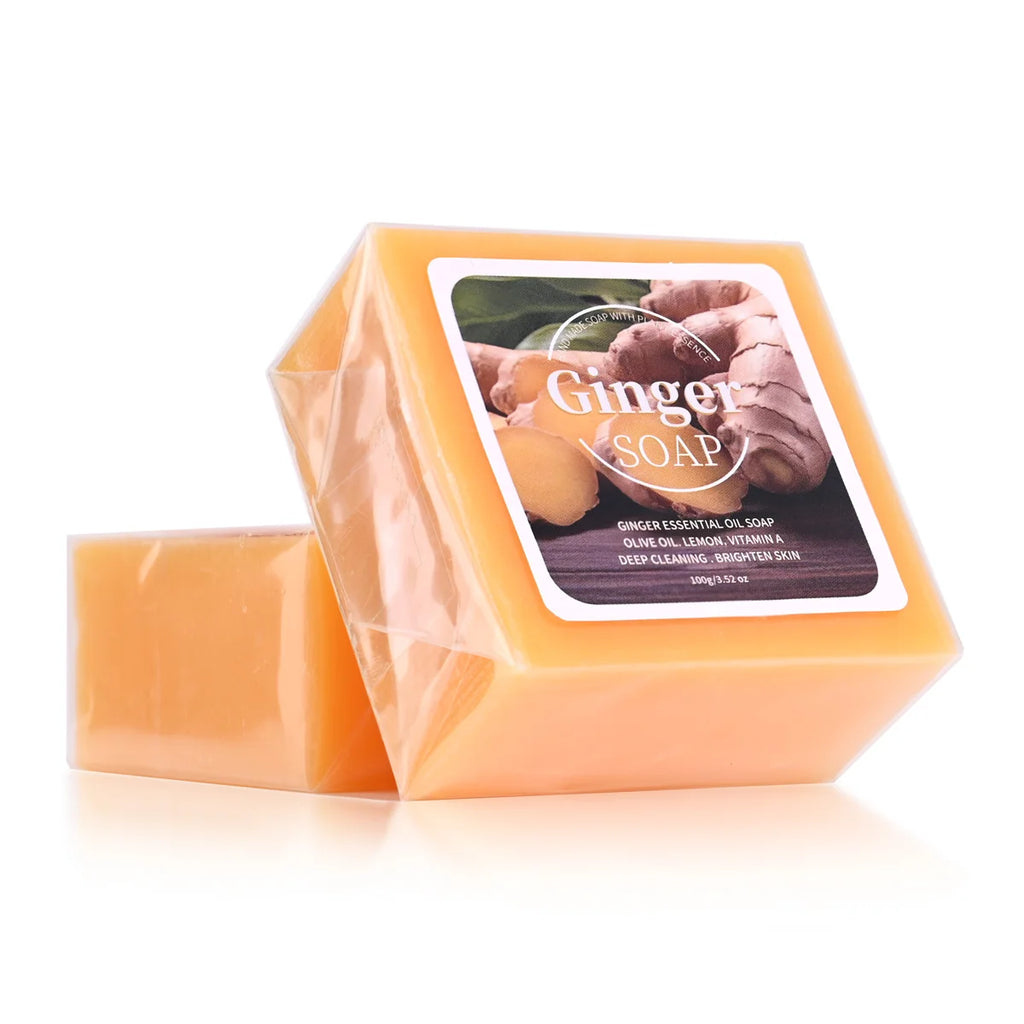 B+ Ginger Essential Oil Soap Plant Extract Deep Cleansing Acne Qme