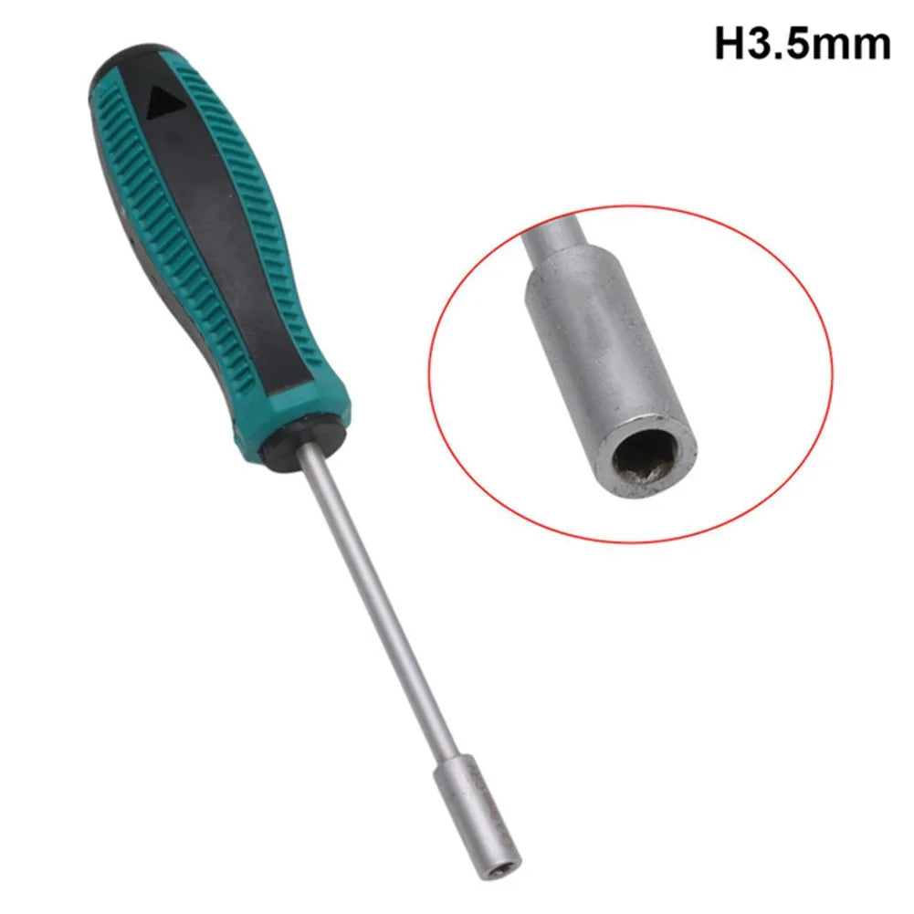 1pc Metal Socket Driver Wrench Screwdriver Hex Nut Key Nutdriver 3-6mm Screw Driver With Hanging Hole Socket Screwdriver Tools Qme 3.5mm