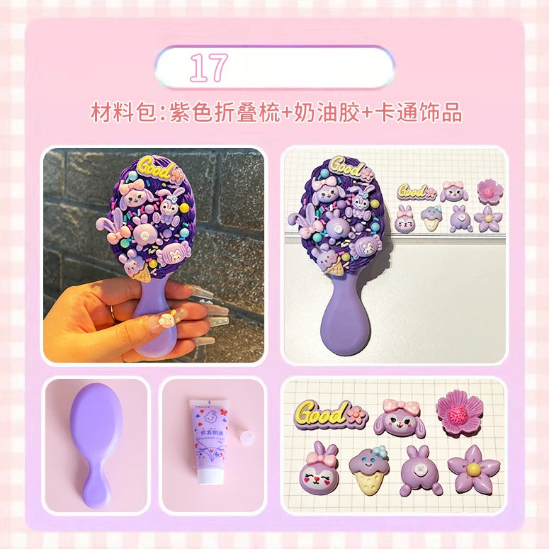 Hello Kitty Kuromi DIY Cream-colored Air-cushion Comb Materials Qme 16