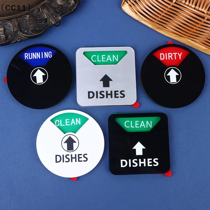 Sign Dishwasher Clean Magnet Dirty Indicator Washer Dish Kitchen Qme