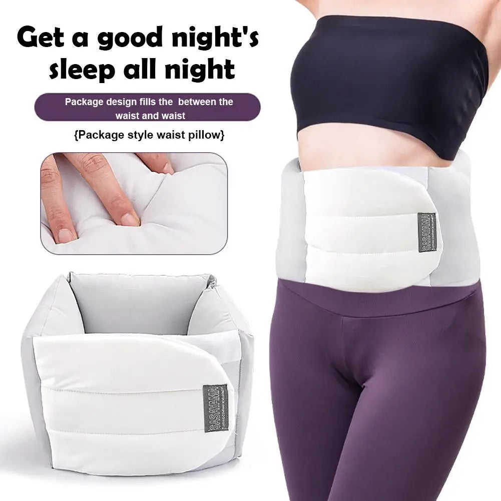 Deep Sleep Lumbar Support Pillow Flannel Waist Cushion For Back Pain Relief Side Sleeper Belly Sleeper Waist Brace Qme