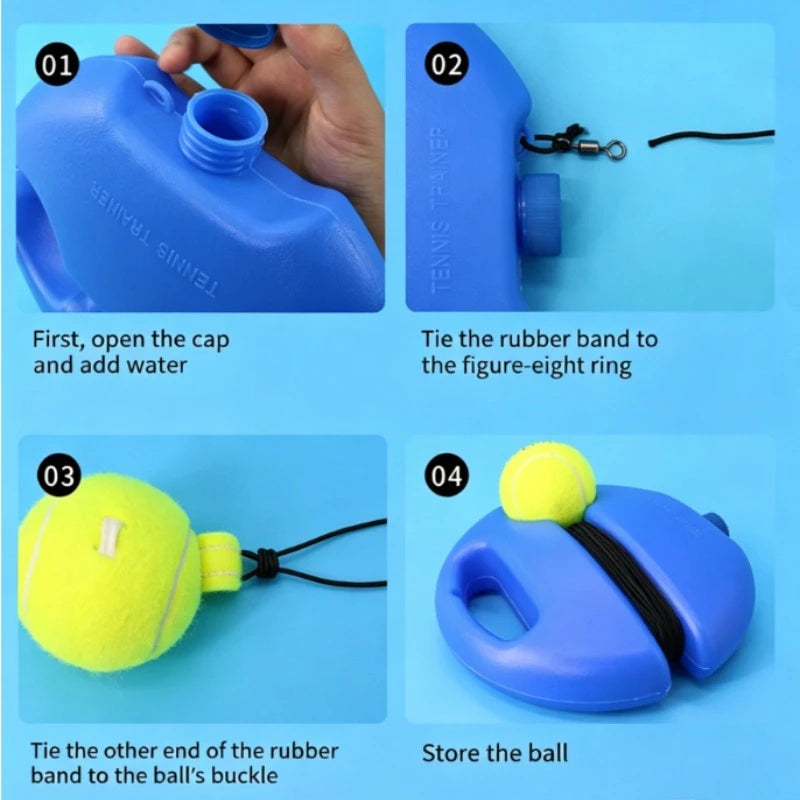 Tennis training assistance base uses elastic rope balls to practice self rebound tennis coach tennis practice tools Qme