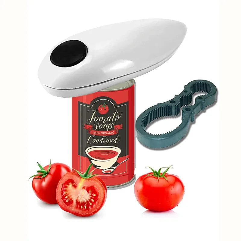 Electric Can Opener Bottle Rechargeable Cans Jars Portable Stainless Qme
