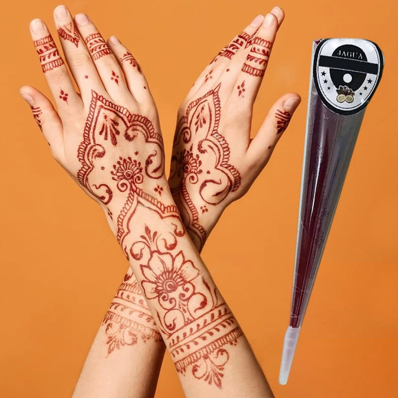 Henna Temporary Tattoo Non-toxic Cone Body Paint Brown Paste Qme