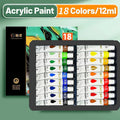 36/24/18/12 Colors 12ML Acrylic Paint Painting Set, Waterproof Painting Dye, for Art Students Beginners DIY Hand-painted Paint Qme 18 Colors - 12ml