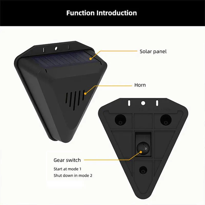 Bird Repellent Alarm Repeller Gardens Lawns Solar Animal Outdoor Crop Qme