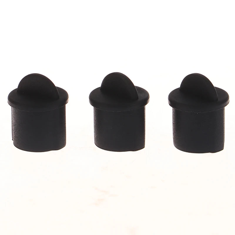 Uxcell 10pcs Silicone BNC Anti-Dust Stopper Cap Cover for Female Jack Black Inside Install Dia 9.5 mm - 11 mm. Qme