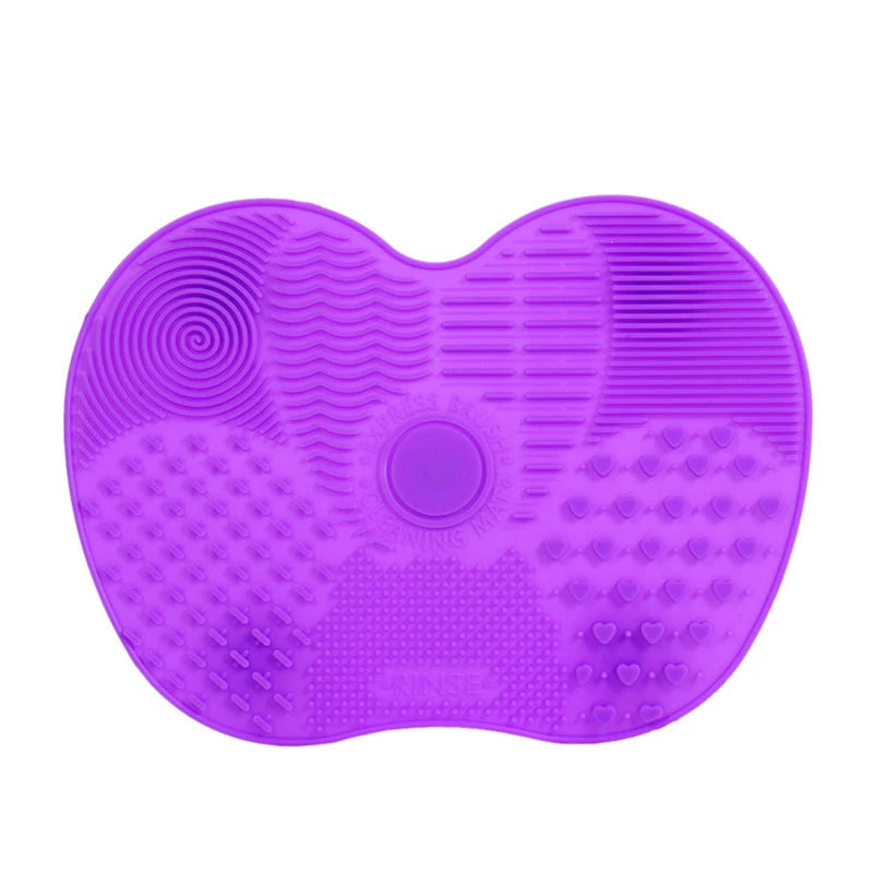 Scrubbing Pad Cosmetic Brush Cleaning Silicone Suction Cup Apple Qme Purple-S