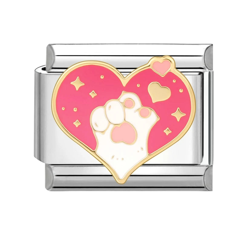 2026 Y2K Colorful Glaze Cute Street Scene Cat Italian Charm Link Fit