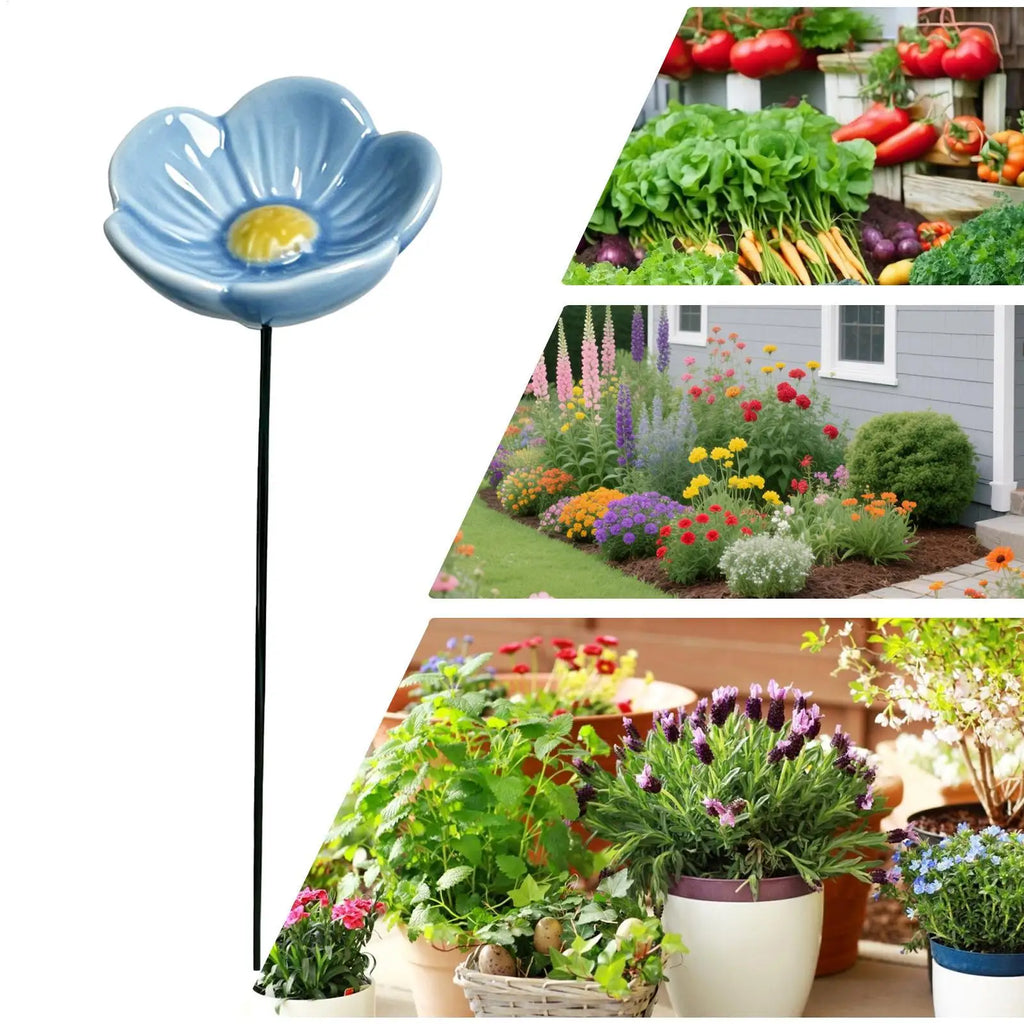 hot new Bee Feeder Decorative Ceramic Waterer Bird Water Bowl For Yard Outside Outdoor Home Patio Porch Deck Balcony Qme