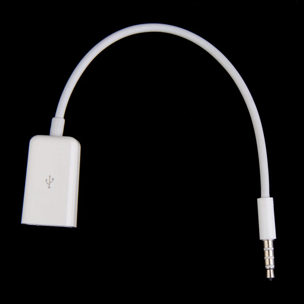 3.5mm AUX To USB 2.0 Headphone Cable AUX Audio Jack To USB 2.0 Female Converter Cable for Vehicular Audio Qme