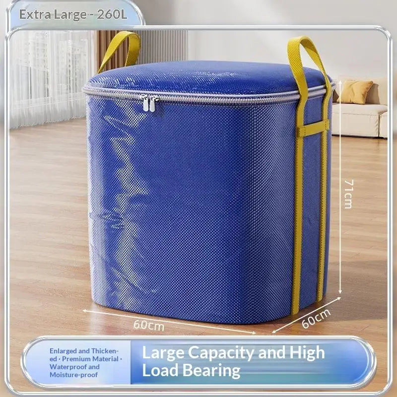 Sturdy Extra-large Storage Bag Heavy-duty Waterproof Easy Moving Qme XL Blue