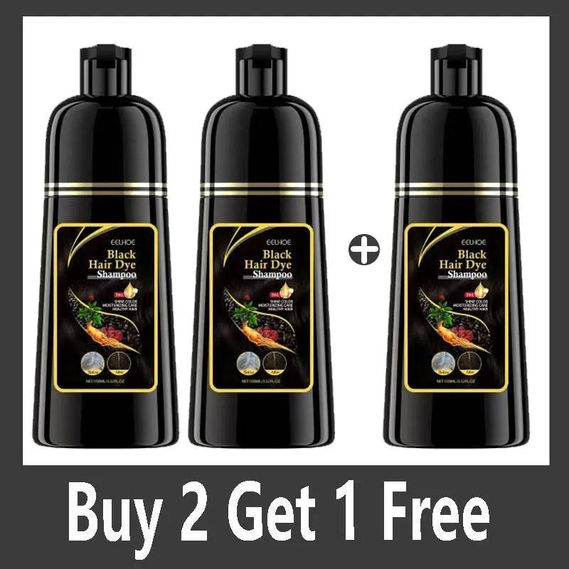 Natural Herbal Hair Dye Shampoo 3 in 1 Change Hair Color Gray Hair to Dark Brown Black Deep Nourishing Care Qme Buy 2 Get 1 Free
