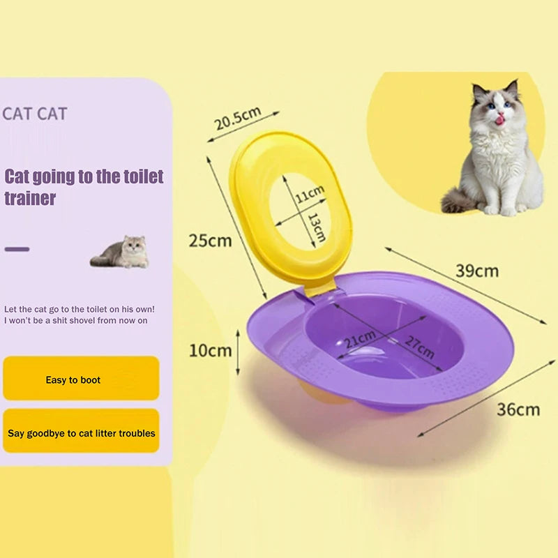 Reusable Cat Sandbox Toilet Seat Training Toolcat System Teach Use Qme A1