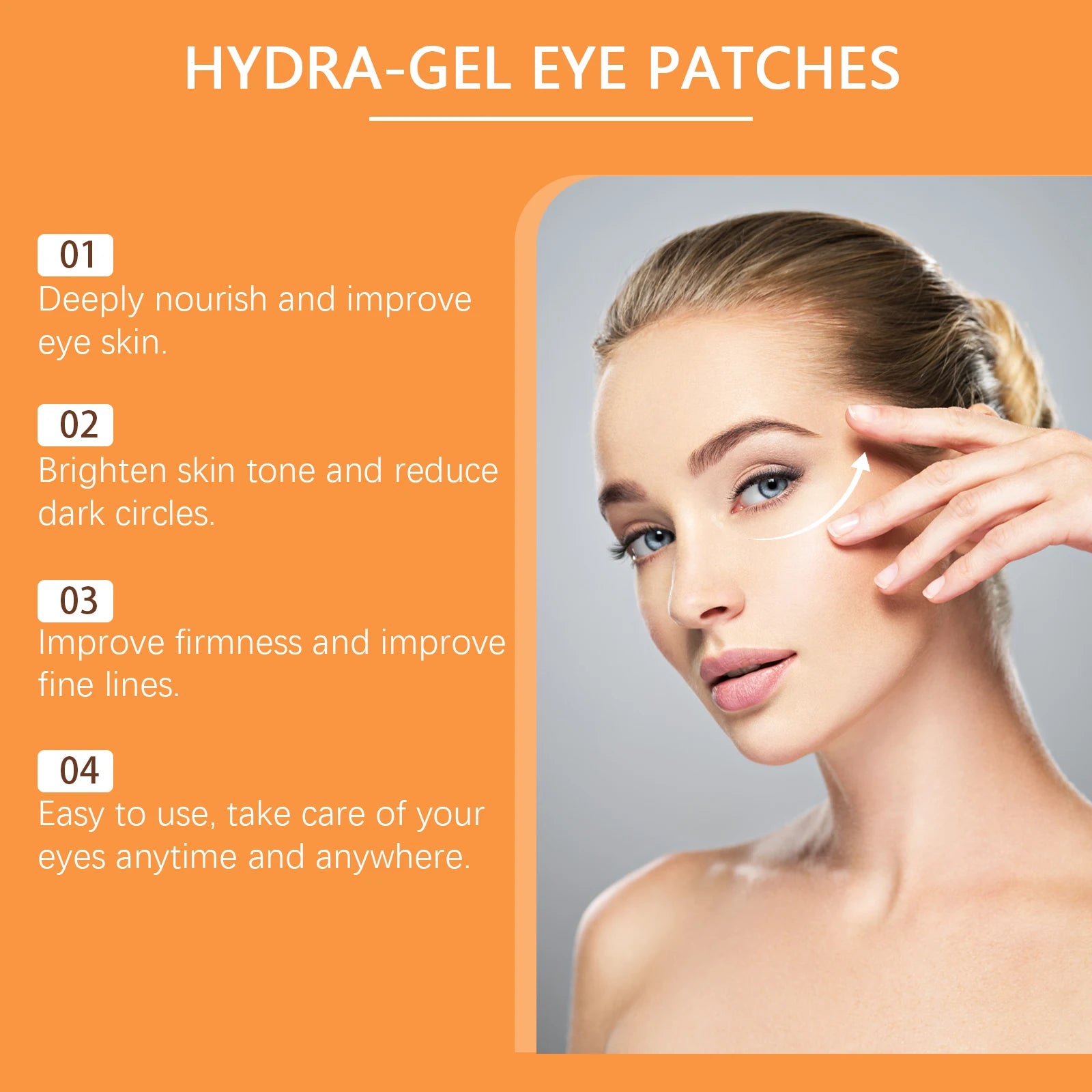 60Pcs Vitamin C Eye Patches Remescar Puffiness Dark Circles Bags Tightening Eye Skin Hyaluronic Acid Moisturizing Eye Mask Care Qme