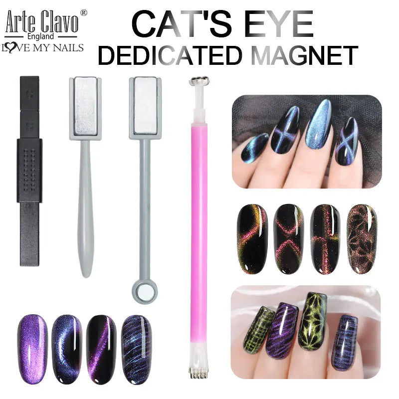Arte Clavo 6 Styles Cat Eye Magnetic Stick Nail Art Tools Magnet Gel Qme