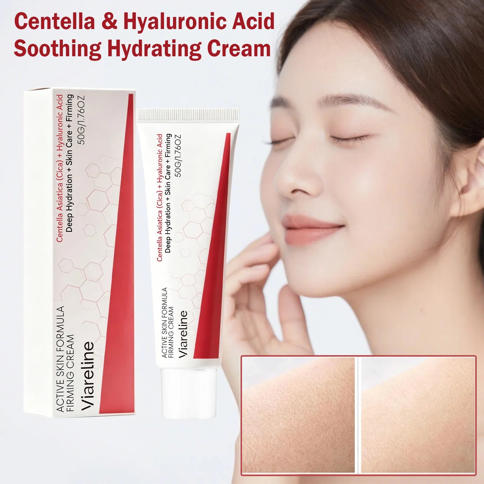 Centella Asiatica Firming Cream Moisturizing Face Cream for Smooth Hydrated & Radiant-Looking Skin Brightening Face Moisturizer Qme