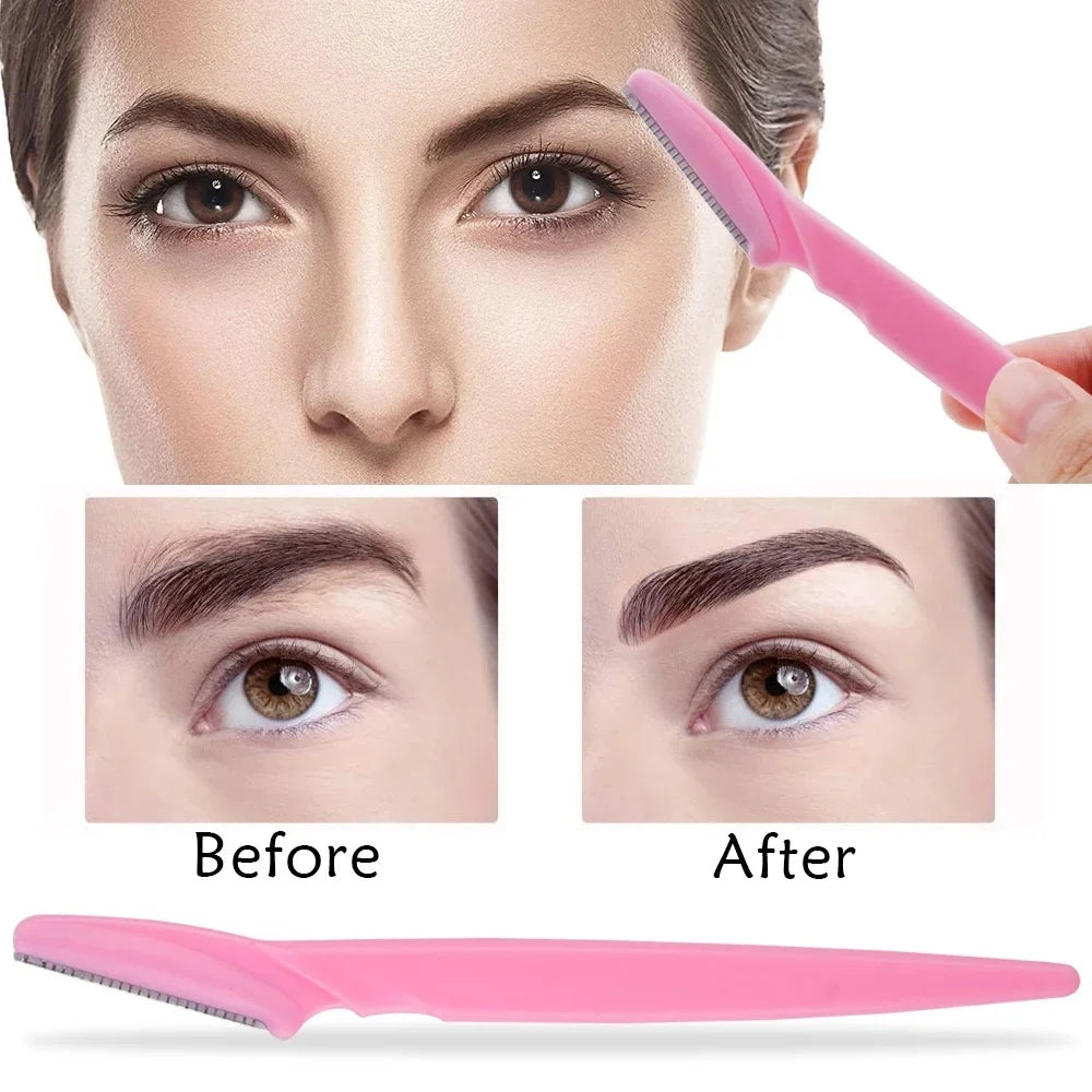 3pcs Eyebrow Trimmer Makeup Tools Safe Eye Brow Razor Face Body Hair Removal Shaver Blades Woman Eyelash Eyebrows Shaping Knife Qme