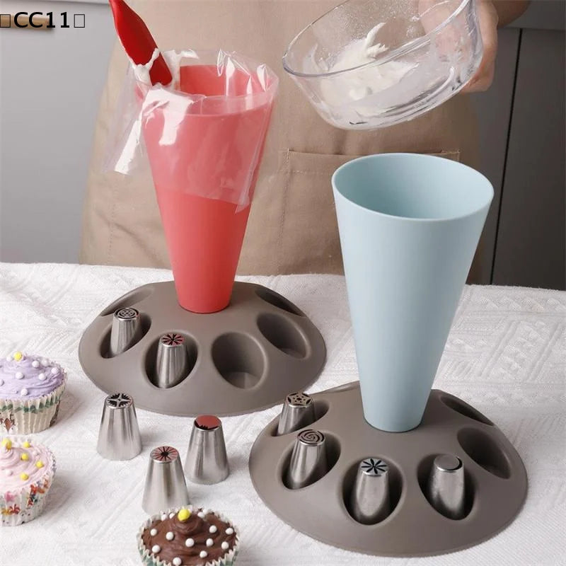 Piping Bag Nozzles Storage Rack Stand 8 Slots Large Capacity Pastry Qme